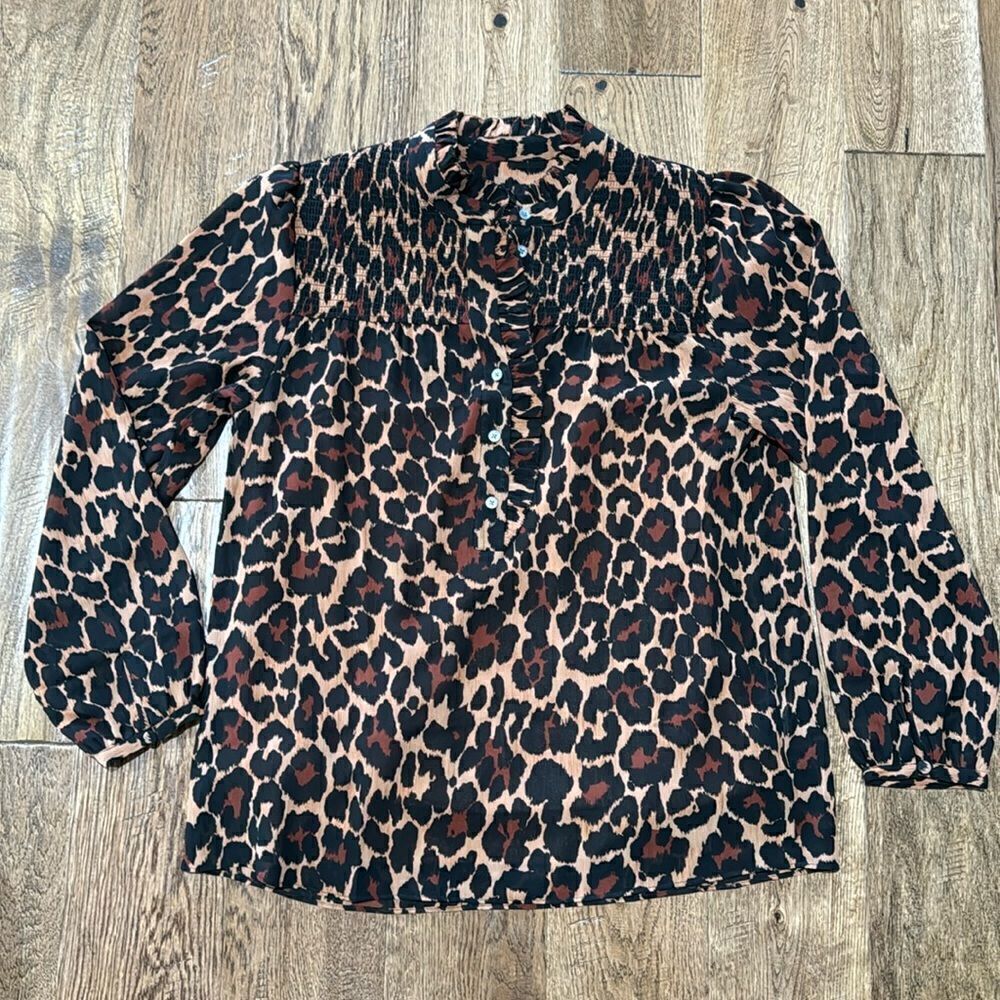 Women’s J Crew leopard print shirt. Sz S
